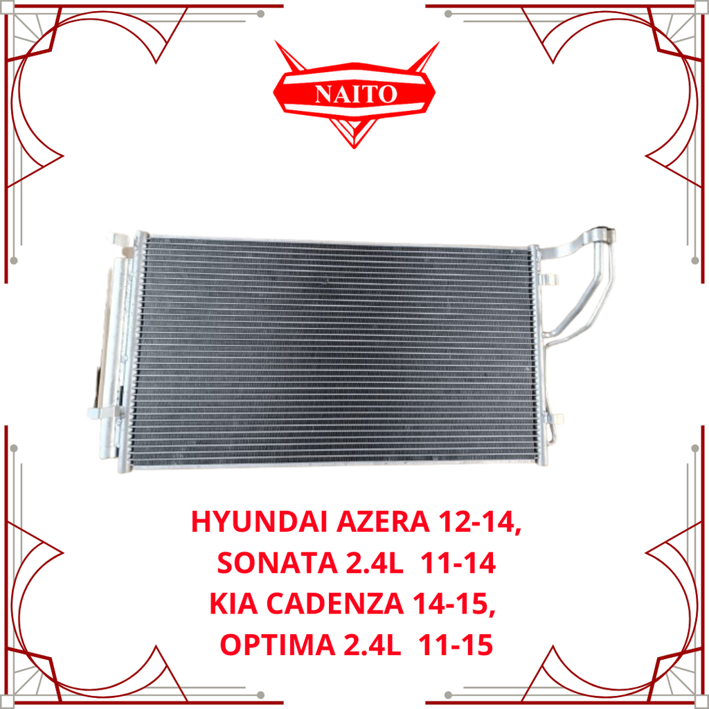 Condensador Hyundai Azera 12-14, Sonata 2.4L 11-14, Kia Cadenza 14-15, Optima 2.4L 11-15