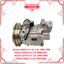 [92600-4M410] Compresor Nissan Sentra L4 2,0 2000-2001, 1.8L 2000-2006